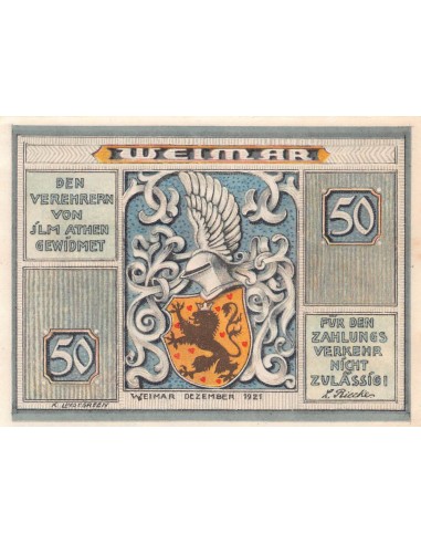 ALLEMAGNE, WEIMAR - 50 PFENNIG 1921