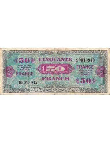 IMPRESSION AMERICAINE, FRANCE - 50 FRANCS 1944 SANS SERIE - TB