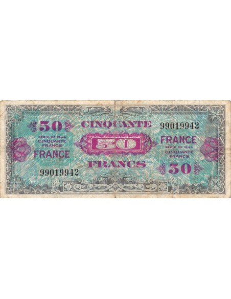 IMPRESSION AMERICAINE, FRANCE - 50 FRANCS 1944 SANS SERIE - TB