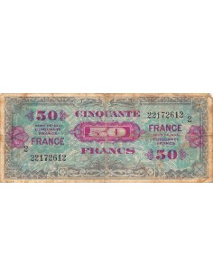 IMPRESSION AMERICAINE, FRANCE - 50 FRANCS 1944 SERIE 2 - B+