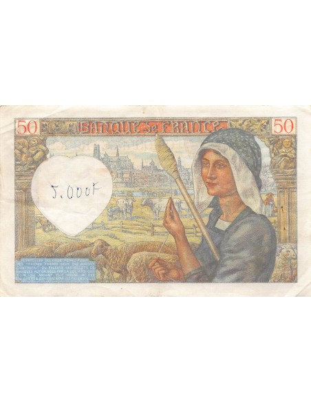 FRANCE, JACQUES COEUR - 50 FRANCS 13/03/1941 - SÉRIE B.46