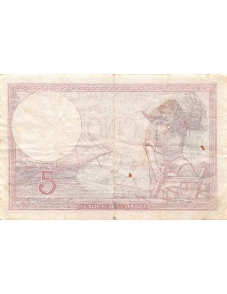 FRANCE - 5 FRANCS VIOLET 19/10/1939 SERIE D.64527