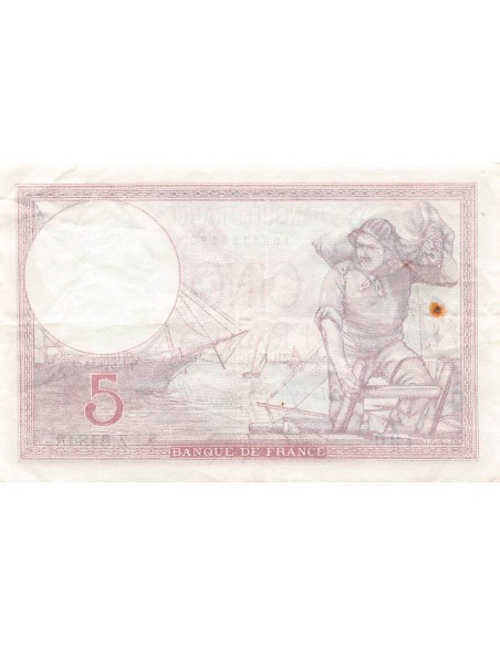 FRANCE - 5 FRANCS VIOLET 19/10/1939 SERIE Z.64848