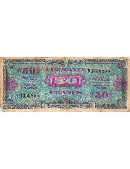 IMPRESSION AMERICAINE, DRAPEAU - 50 FRANCS Type 1944