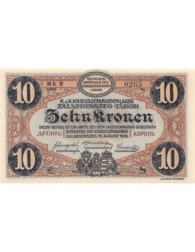 AUTRICHE-HONGRIE, PRISONNIERS DE GUERRE - 10 KRONEN 1916