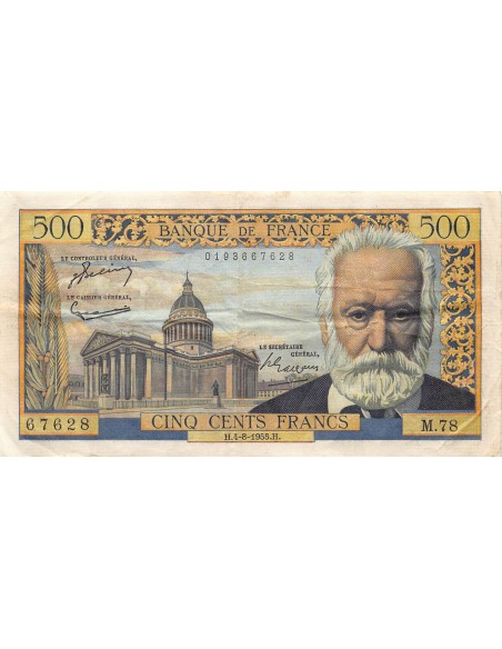 FRANCE, VICTOR HUGO - 500 FRANCS 04/08/1955 - SERIE M.78