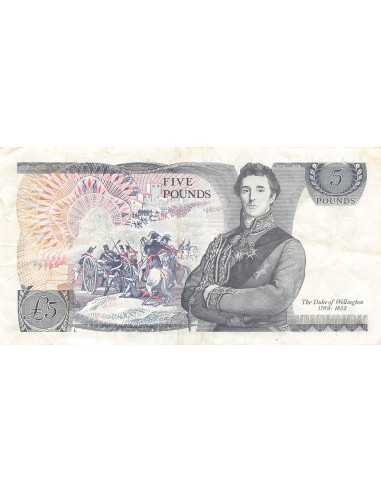 GRANDE-BRETAGNE, ELISABETH II - 5 POUNDS 1988 / 1991 - WELLINGTON