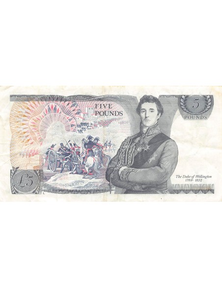 GRANDE-BRETAGNE, ELISABETH II - 5 POUNDS 1988 / 1991 - WELLINGTON