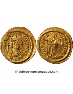 MAURICE TIBERE - SOLIDUS OR 583 / 602 CONSTANTINOPLE﻿