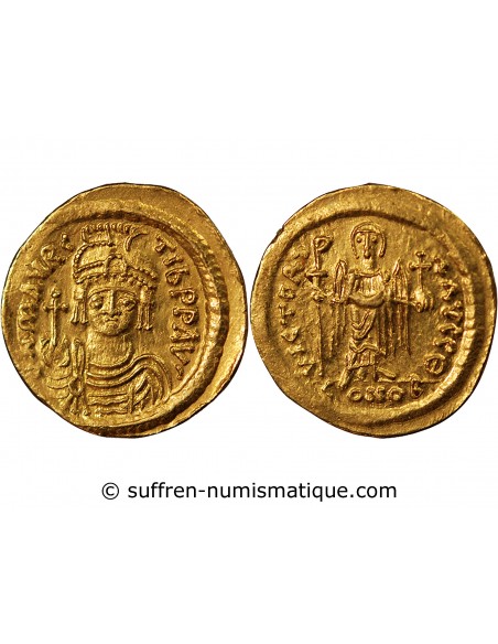 MAURICE TIBERE - SOLIDUS OR 583 / 602 CONSTANTINOPLE﻿