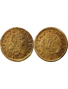 LOUIS XV - LOUIS D'OR MIRLITON AUX PALMES LONGUES 1724 O RIOM 2