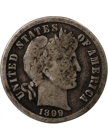USA - 10 CENTS ARGENT "Barber Dime" 1899 SAN FRANCISCO