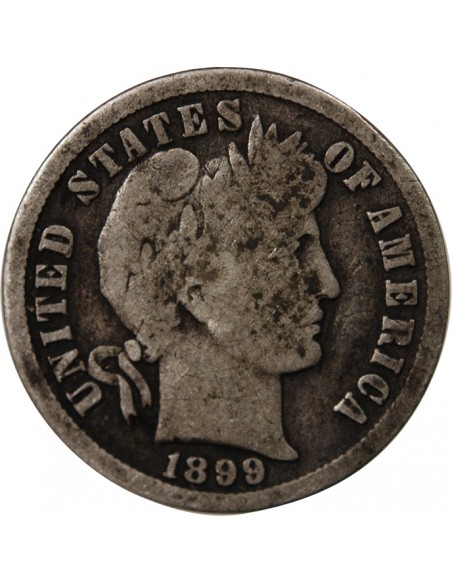 USA - 10 CENTS ARGENT "Barber Dime" 1899 SAN FRANCISCO