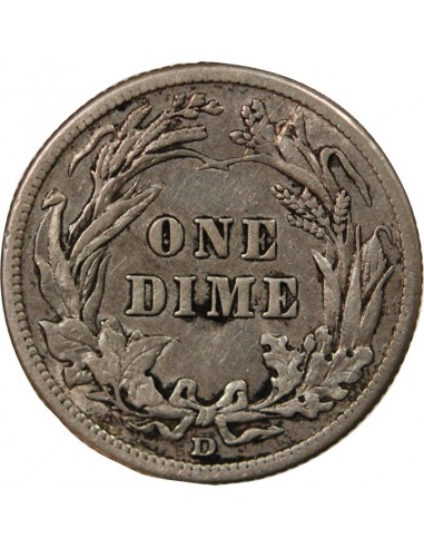 USA - 10 CENTS ARGENT "Barber Dime" 1912 DENVER