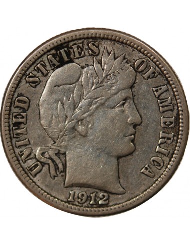 USA - 10 CENTS ARGENT "Barber Dime" 1912 DENVER