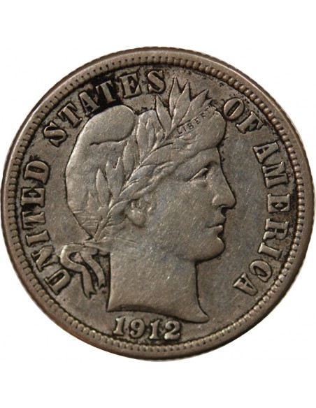 USA - 10 CENTS ARGENT "Barber Dime" 1912 DENVER