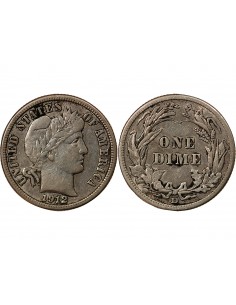 USA - 10 CENTS ARGENT "Barber Dime" 1912 DENVER 2