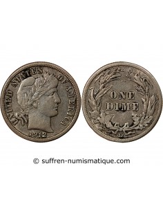 USA - 10 CENTS ARGENT "Barber Dime" 1912 DENVER