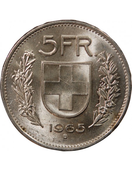 SUISSE - 5 FRANCS ARGENT 1965 BERNE