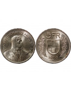 SUISSE - 5 FRANCS ARGENT 1965 BERNE 2