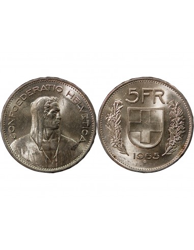 SUISSE - 5 FRANCS ARGENT 1965 BERNE