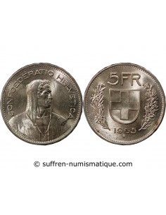 SUISSE - 5 FRANCS ARGENT 1965 BERNE