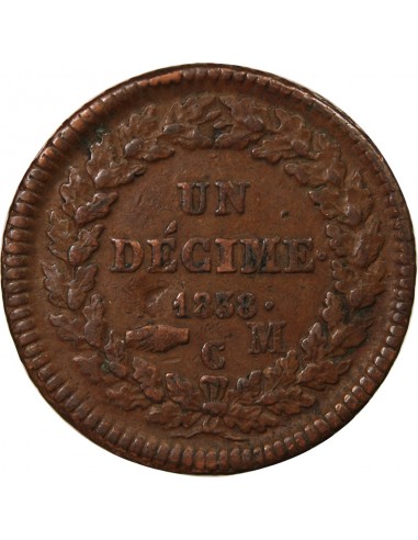 MONACO, HONORÉ V - DÉCIME 1838 MC