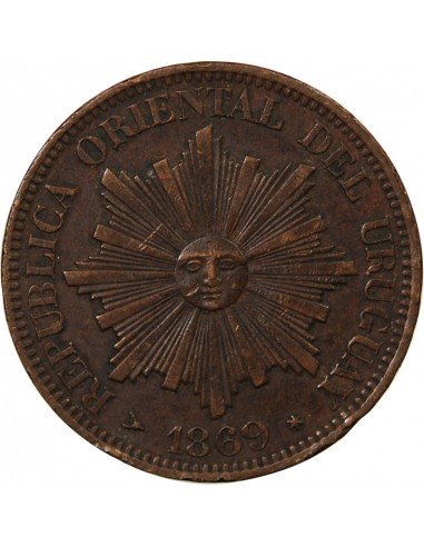 URUGUAY - 4 CENTESIMOS 1869 H HEATON