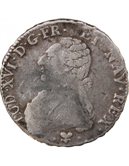 LOUIS XVI - ÉCU ARGENT AUX BRANCHES D'OLIVIER 1783 L BAYONNE