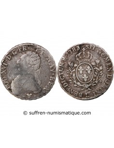 LOUIS XVI - ÉCU ARGENT AUX BRANCHES D'OLIVIER 1783 L BAYONNE
