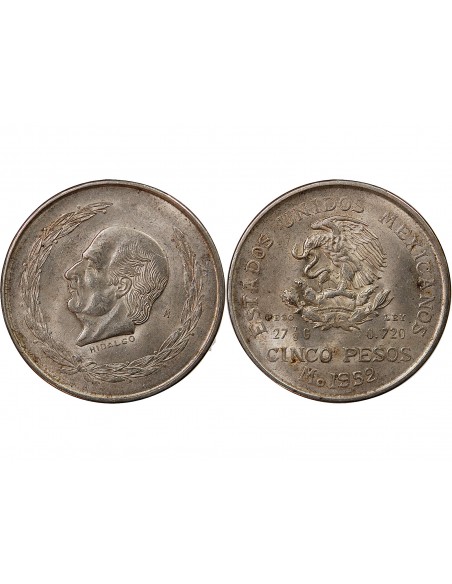 MEXIQUE, HIDALGO - 5 PESOS ARGENT 1952 MEXICO