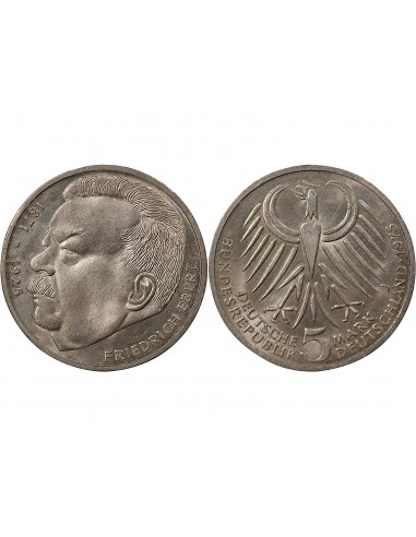 ALLEMAGNE - 5 MARK ARGENT 1975 J HAMBOURG - FRIEDRICH EBERT