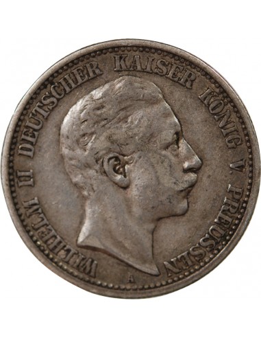 ALLEMAGNE, PRUSSE, WILHELM II - 2 MARK ARGENT 1904 A BERLIN