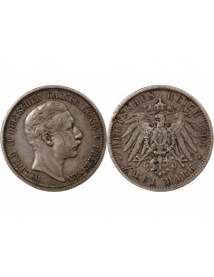 ALLEMAGNE, PRUSSE, WILHELM II - 2 MARK ARGENT 1904 A BERLIN 2