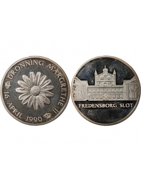 DANEMARK, PALAIS DE FREDENSBORG - MEDAILLE ARGENT 1990