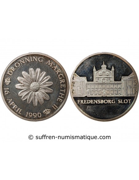 DANEMARK, PALAIS DE FREDENSBORG - MEDAILLE ARGENT 1990