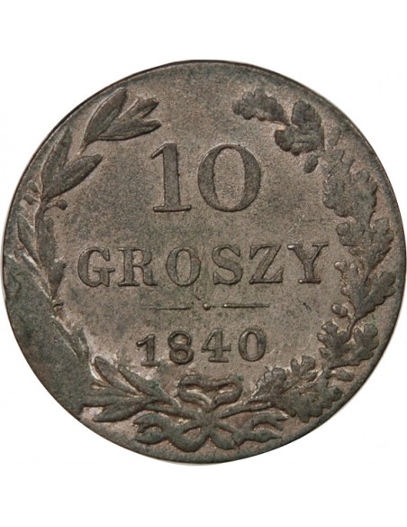 POLOGNE, NICOLAS Ier - 10 GROSZY 1840