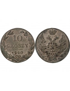 POLOGNE, NICOLAS Ier - 10 GROSZY 1840 2
