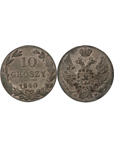POLOGNE, NICOLAS Ier - 10 GROSZY 1840