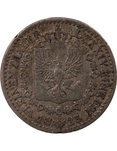 ALLEMAGNE, PRUSSE, FRIEDRICH WILHELM III - 1/6 THALER 1823 A BERLIN