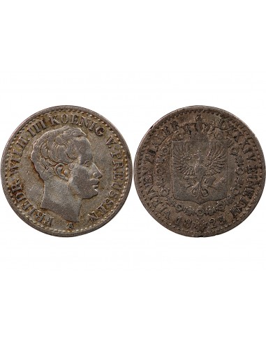 ALLEMAGNE, PRUSSE, FRIEDRICH WILHELM III - 1/6 THALER 1823 A BERLIN