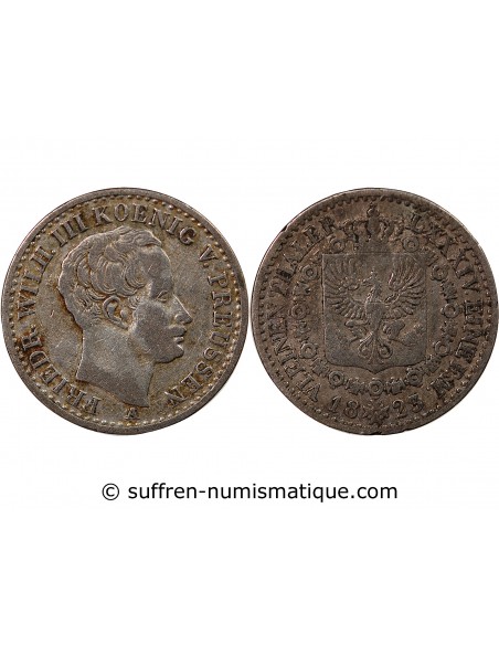 ALLEMAGNE, PRUSSE, FRIEDRICH WILHELM III - 1/6 THALER 1823 A BERLIN