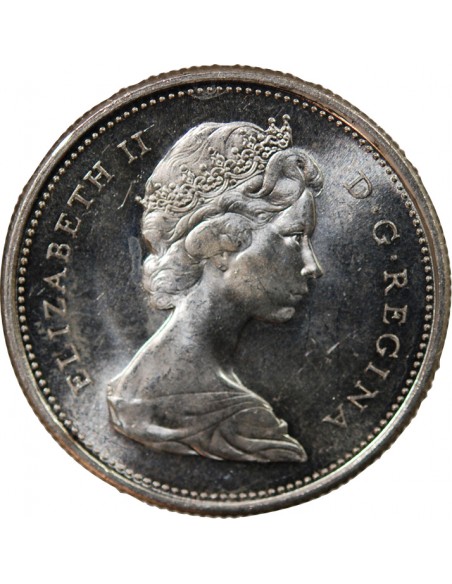 CANADA, ELIZABETH II - 25 CENTS ARGENT 1967