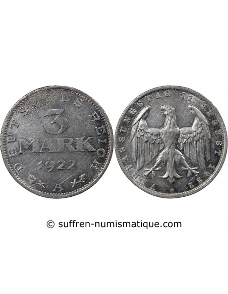 ALLEMAGNE - 3 MARK 1922 A BERLIN
