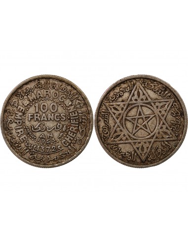 MAROC, MOHAMMED V - 100 FRANCS ARGENT 1953