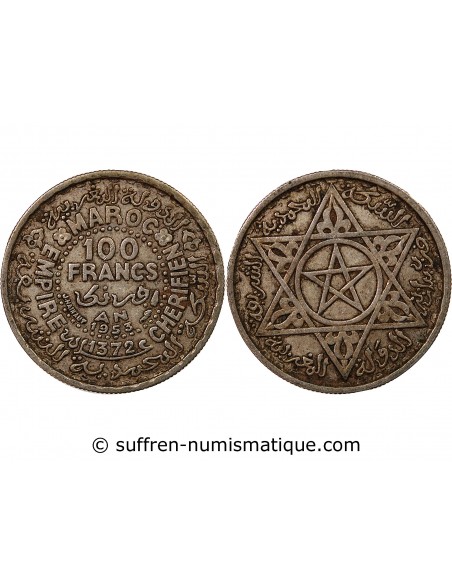 MAROC, MOHAMMED V - 100 FRANCS ARGENT 1953