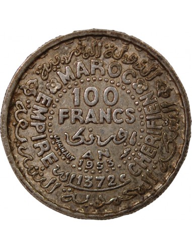 MAROC, MOHAMMED V - 100 FRANCS ARGENT 1953