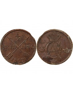 SUÈDE, GUSTAV IV ADOLF - 1/2 SKILLING 1807 2