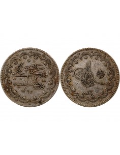 EMPIRE OTTOMAN, ABDULHAMID II - 10 KURUS ARGENT 1293 (1907) 2