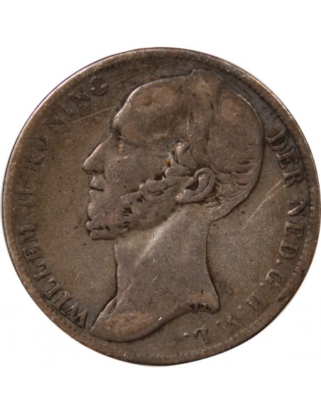 PAYS-BAS, GUILLAUME II - GULDEN ARGENT 1848